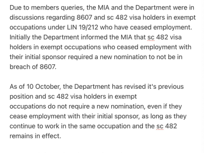 【澳晟资讯】Professional Year明确有效期算法!482签证更换担保雇主无需申请新职业提名!