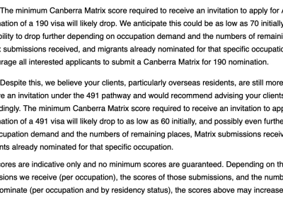【澳晟资讯】ACT Matrix邀请结果出炉!共563人获邀,190/491将大降分?
