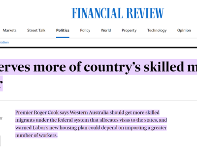 【澳晟资讯】西澳8月发放州担保预邀请,配额大幅度下降?