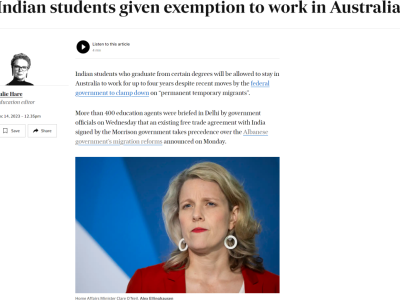 【澳晟资讯】澳洲你干嘛呀?印度学生不受485新政影响?