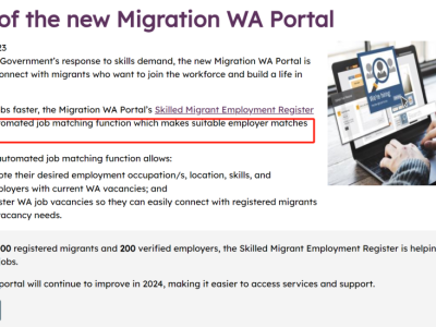 【澳晟资讯】注意!西澳推出新的移民门户网站——能快速匹配合适的雇主!